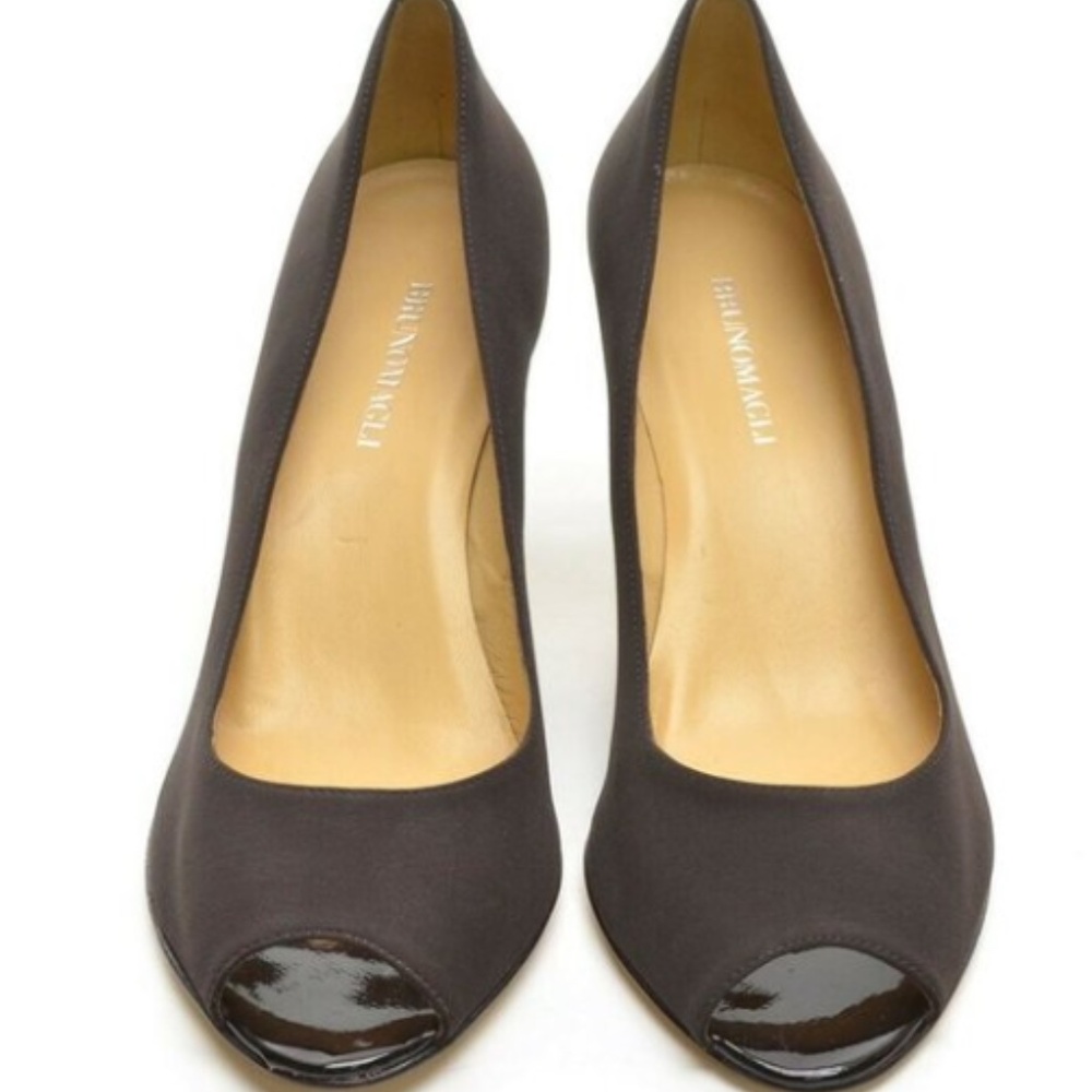Bruno Magli - Elegant Dark Brown Peep Toe Pumps . Size 9.5  New
